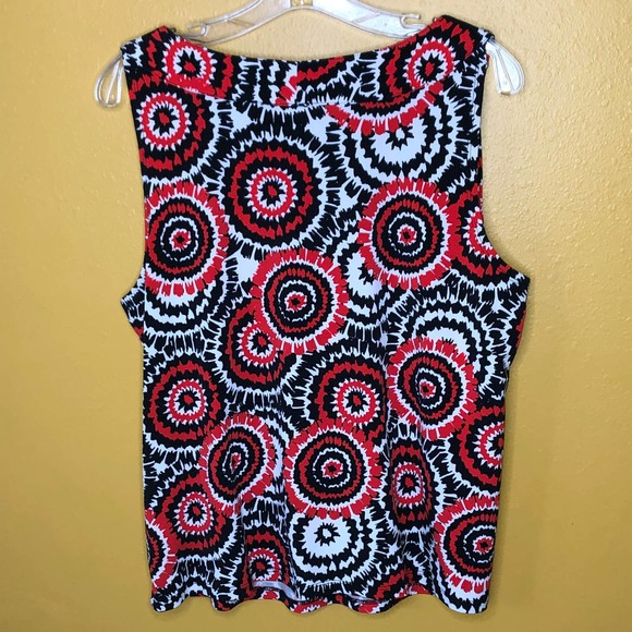 Ruby Rd. Shirt Red Black Sleeveless Top Petite L - Picture 2 of 6